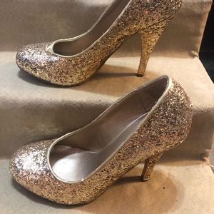 Candies Gold Sequence Heels